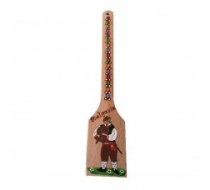 Wooden spatula with pyrography with folk motifs