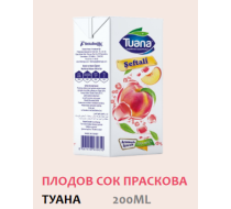 Плодов сок Туана праскова 200 мл 27 бр/каш