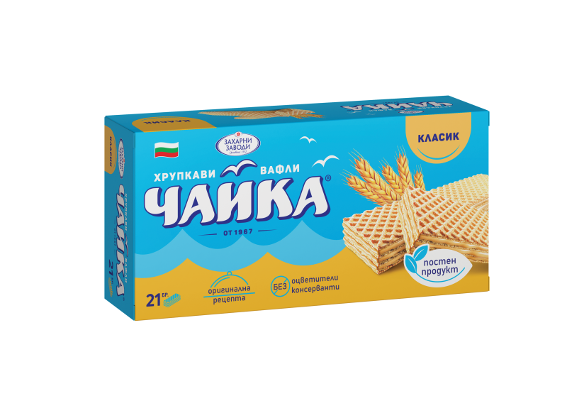 Вафли Чайка класик 21 бр 16 бр/кашон