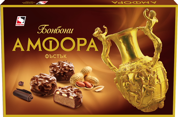 Промо Шоколадови бонбони Амфора фъстък 24 бр./каш.