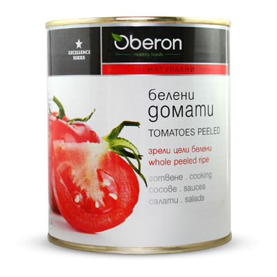Оберон домати цели белени 800гр. кутия 12бр./стек