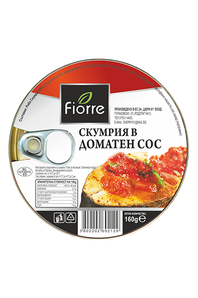Фиоре Скумрия в доматен сос 160 гр 30 бр./ст.